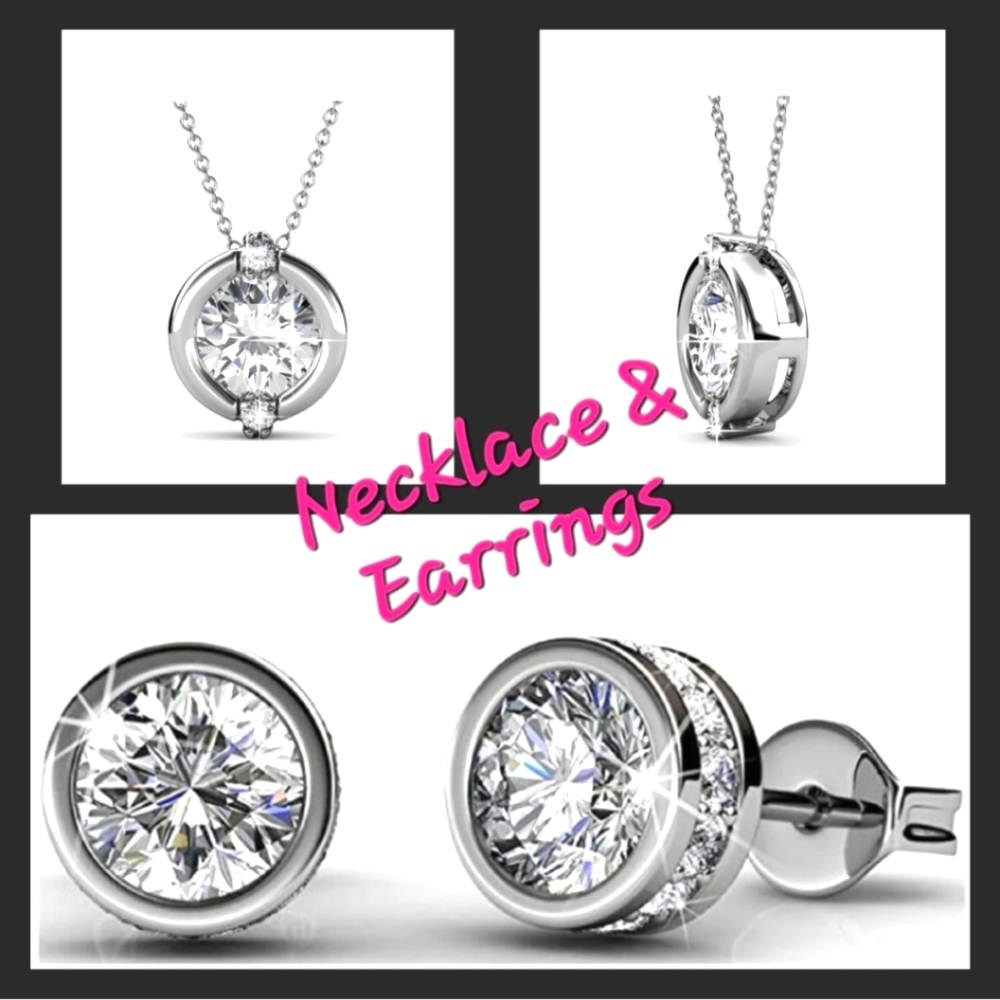 Cate & Chloe Zara Necklace & Mae Earrings - Swarovski Crystal Set - *NIB*